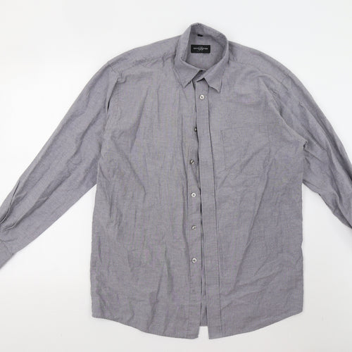 Russell Collection Mens Grey    Button-Up Size 15.5