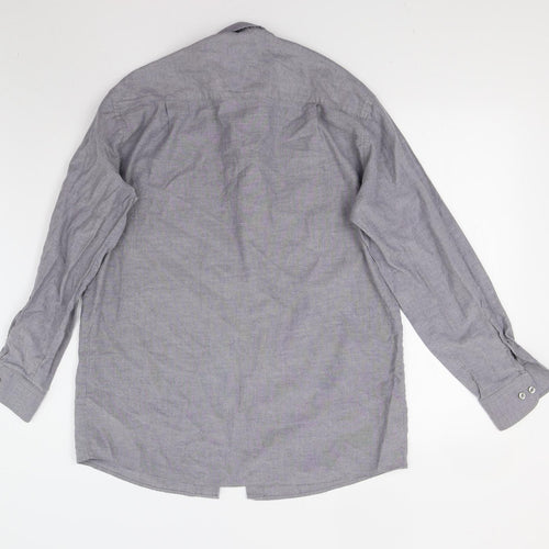 Russell Collection Mens Grey    Button-Up Size 15.5