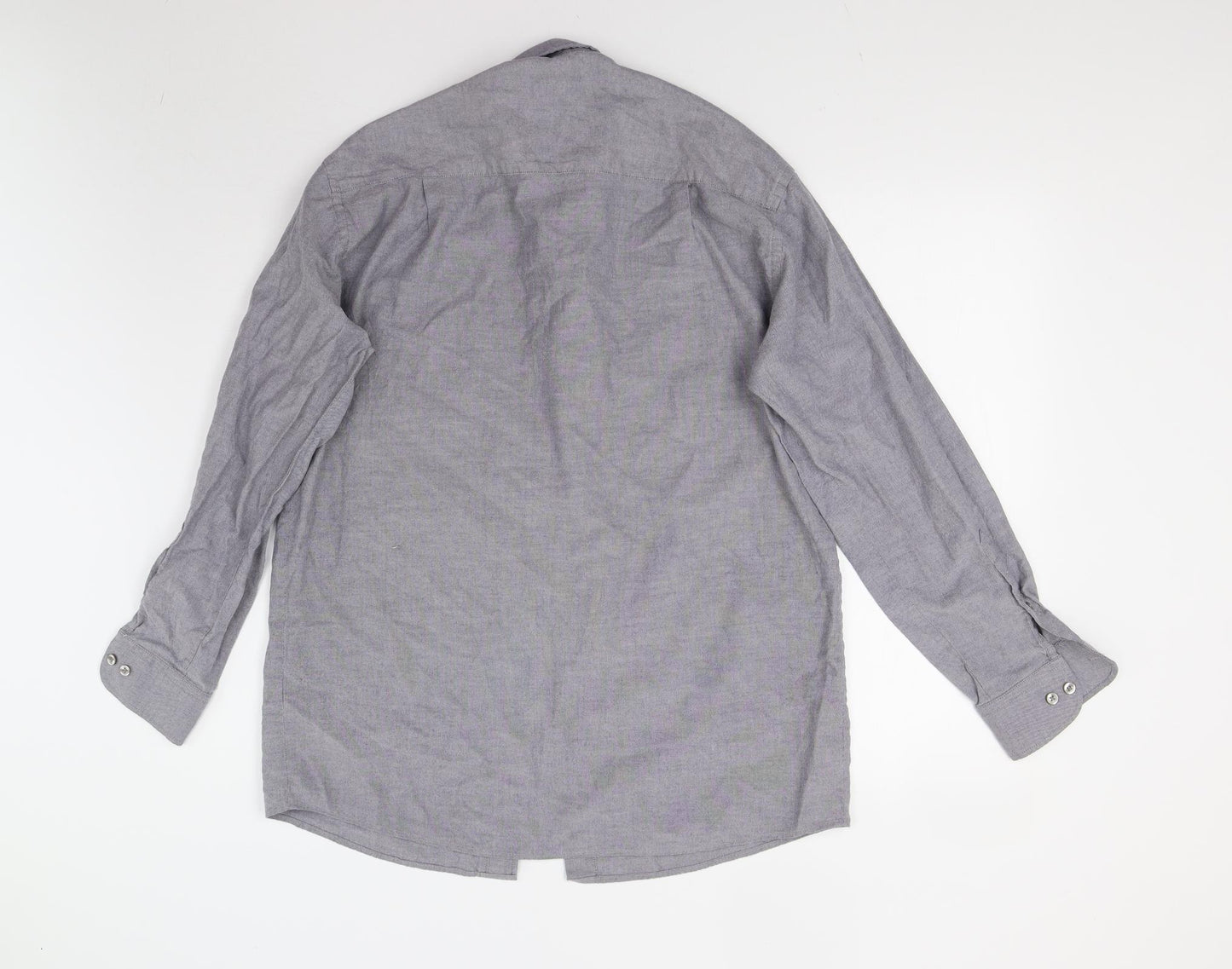 Russell Collection Mens Grey    Button-Up Size 15.5