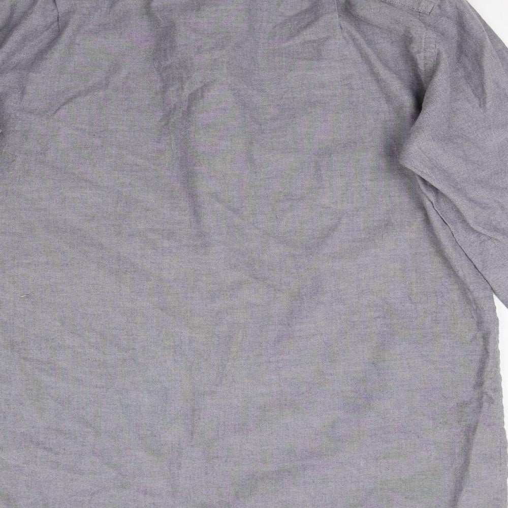 Russell Collection Mens Grey    Button-Up Size 15.5