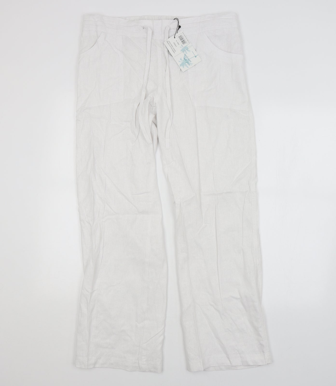 Preworn Womens White   Trousers  Size 14 L30 in