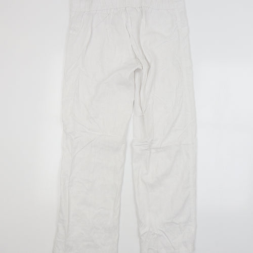 Preworn Womens White   Trousers  Size 14 L30 in