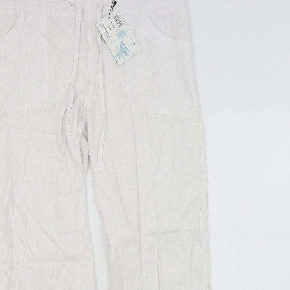 Preworn Womens White   Trousers  Size 14 L30 in