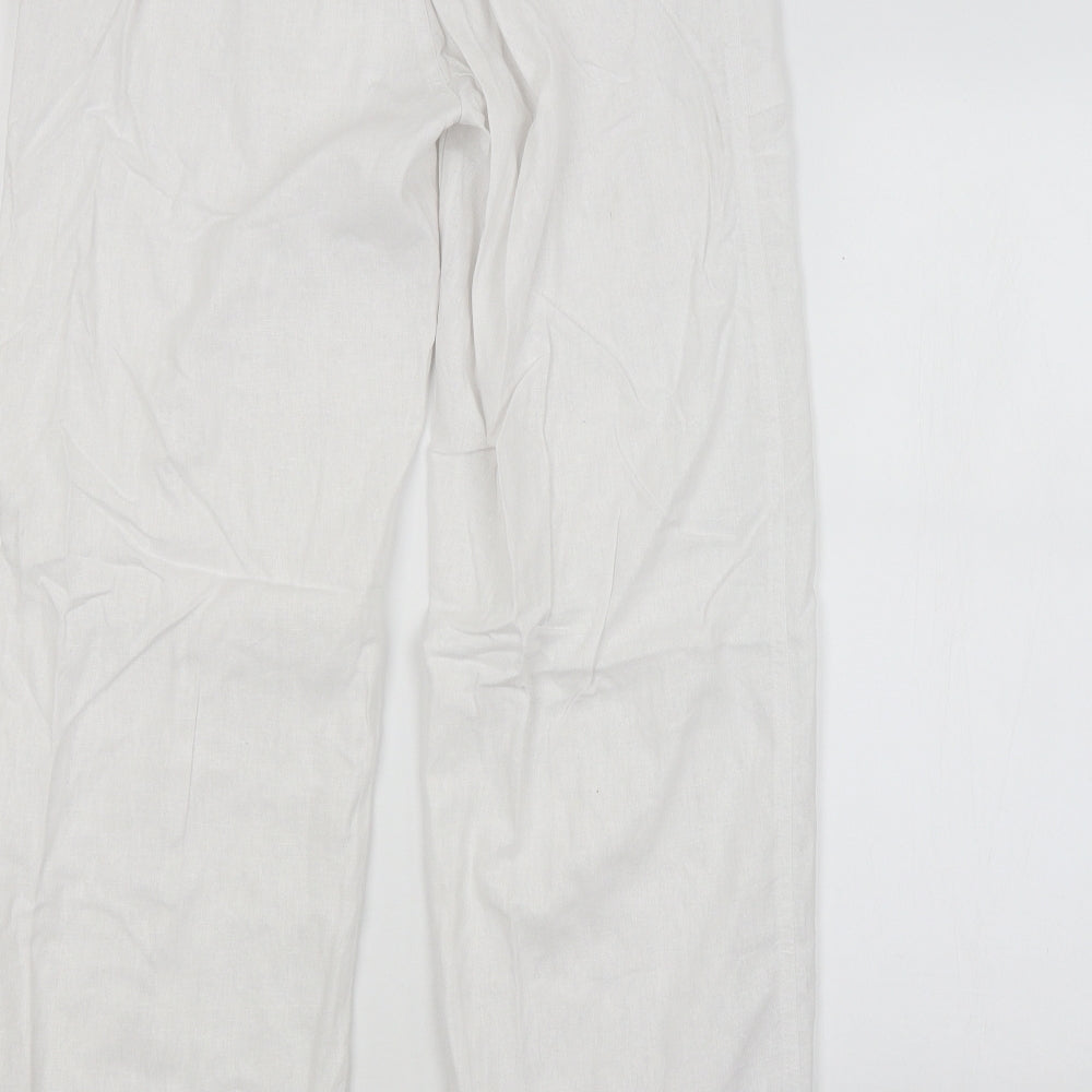 Preworn Womens White   Trousers  Size 14 L30 in