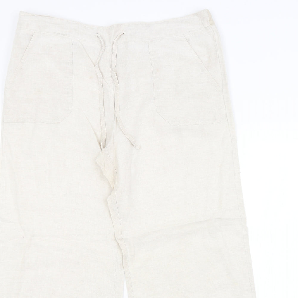 M&S Womens Beige   Trousers  Size 14 L28 in