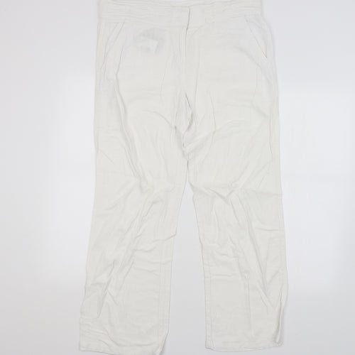 Parallel Womens White   Trousers  Size 14 L26 in