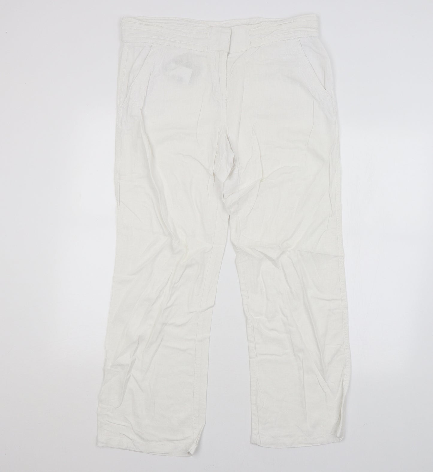 Parallel Womens White   Trousers  Size 14 L26 in