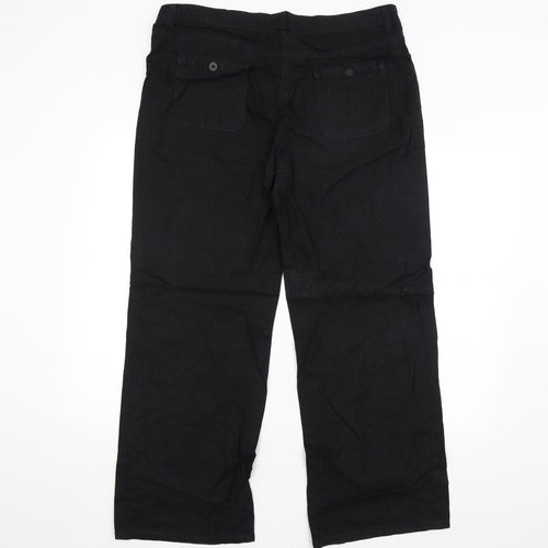 M&S Womens Black   Trousers  Size 14 L28 in