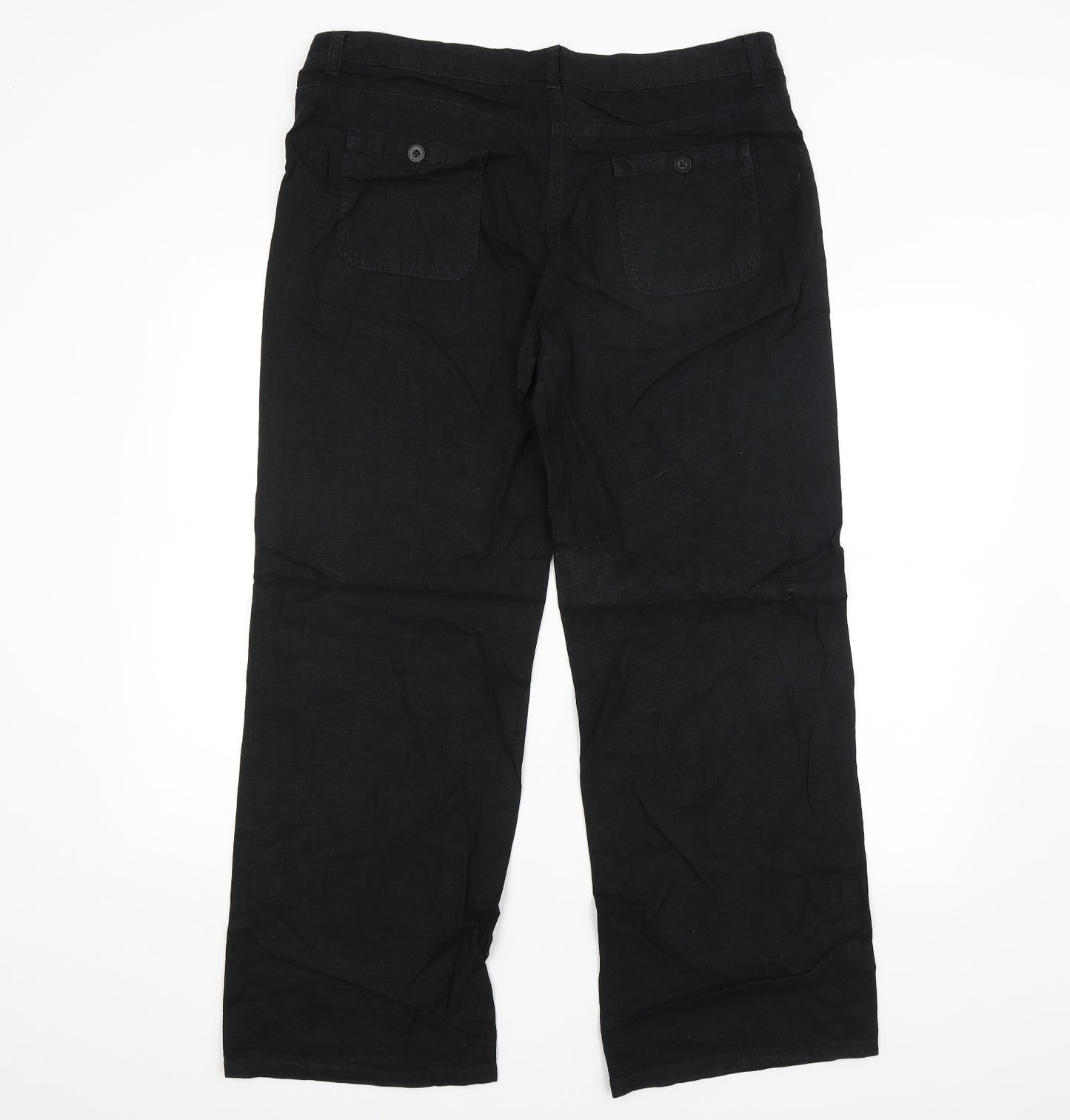 M&S Womens Black   Trousers  Size 14 L28 in