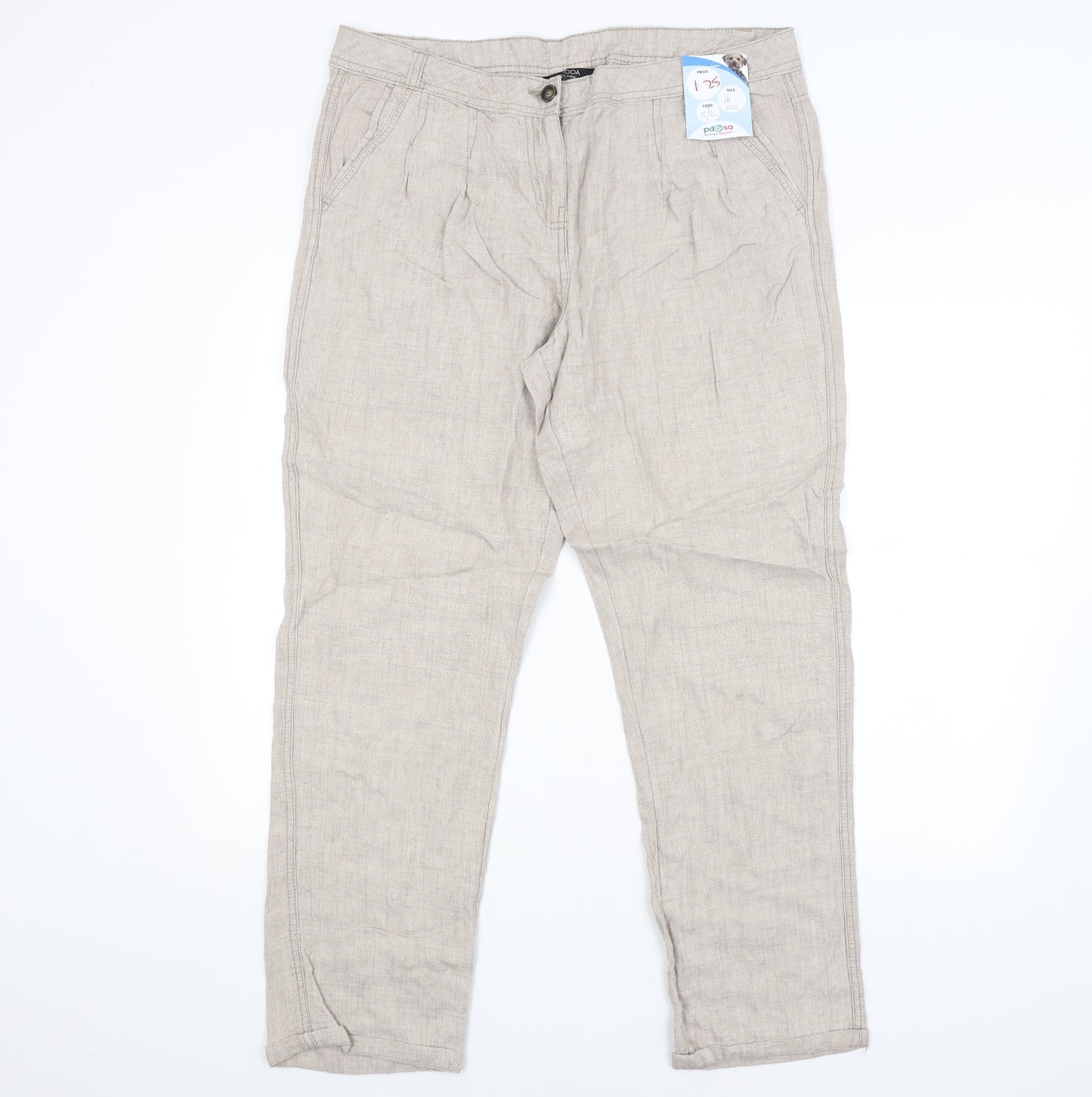 George Womens White   Trousers  Size 16 L29 in