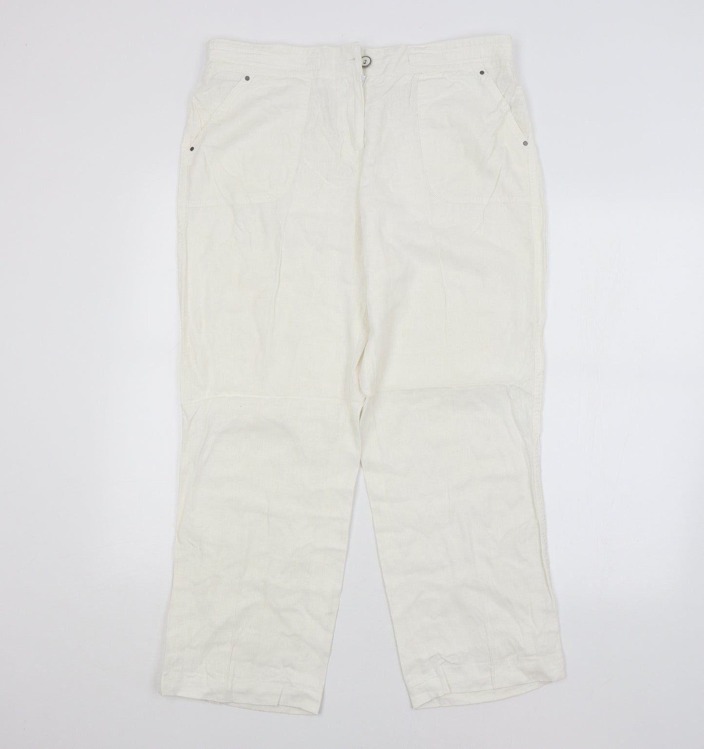 George Womens White   Trousers  Size 14 L26 in