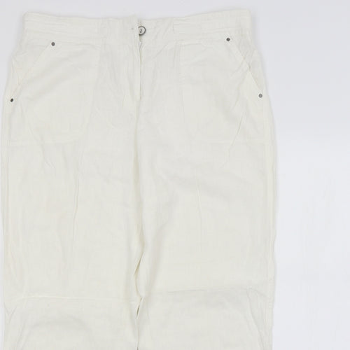 George Womens White   Trousers  Size 14 L26 in