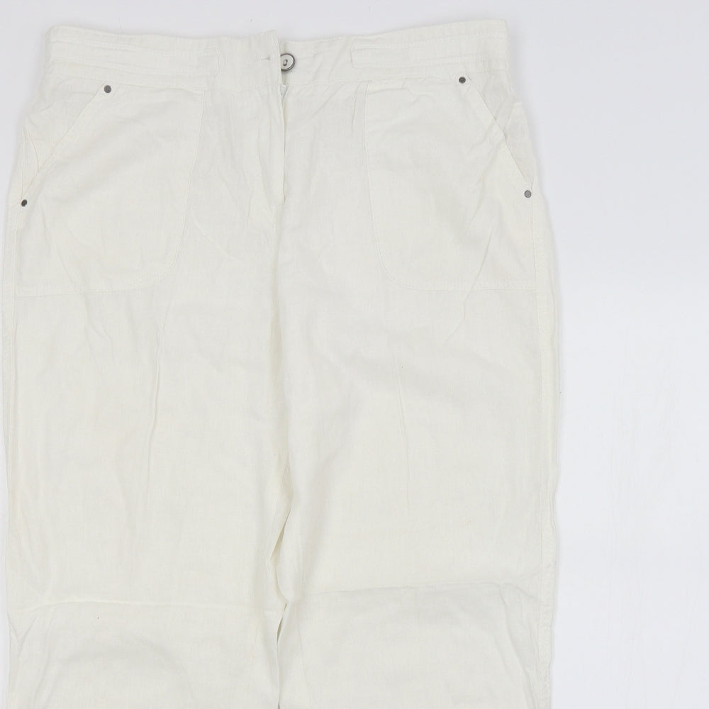 George Womens White   Trousers  Size 14 L26 in