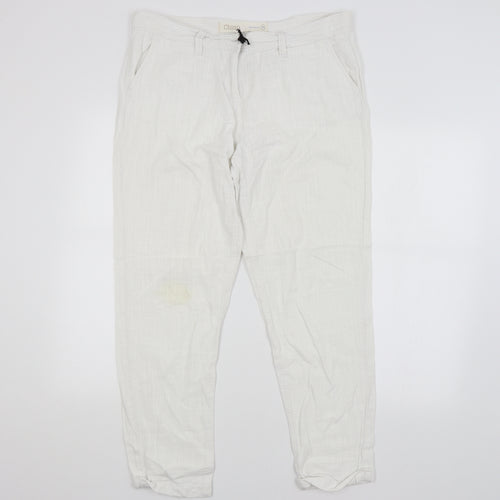 NEXT Womens White   Chino Trousers Size 14 L26 in