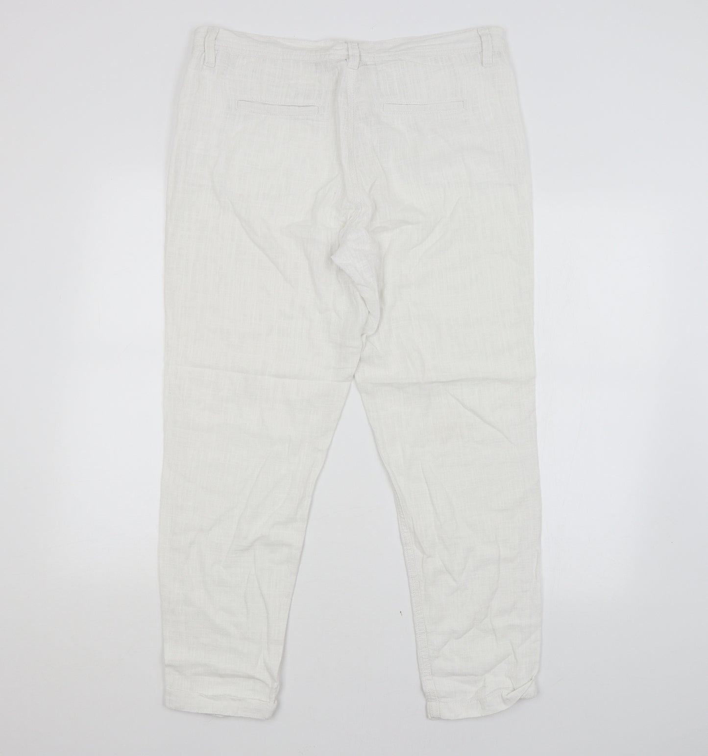 NEXT Womens White   Chino Trousers Size 14 L26 in