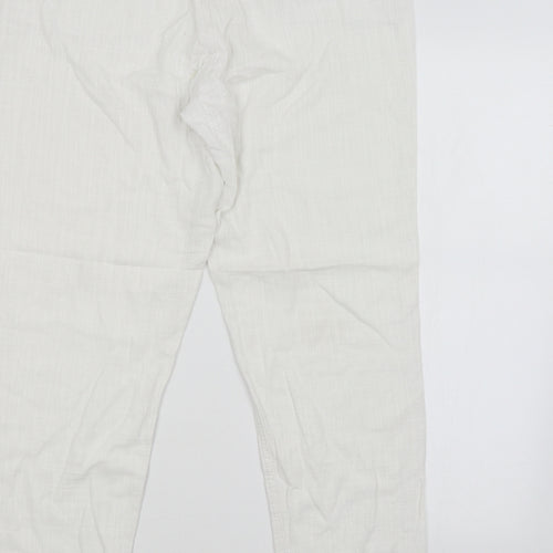 NEXT Womens White   Chino Trousers Size 14 L26 in