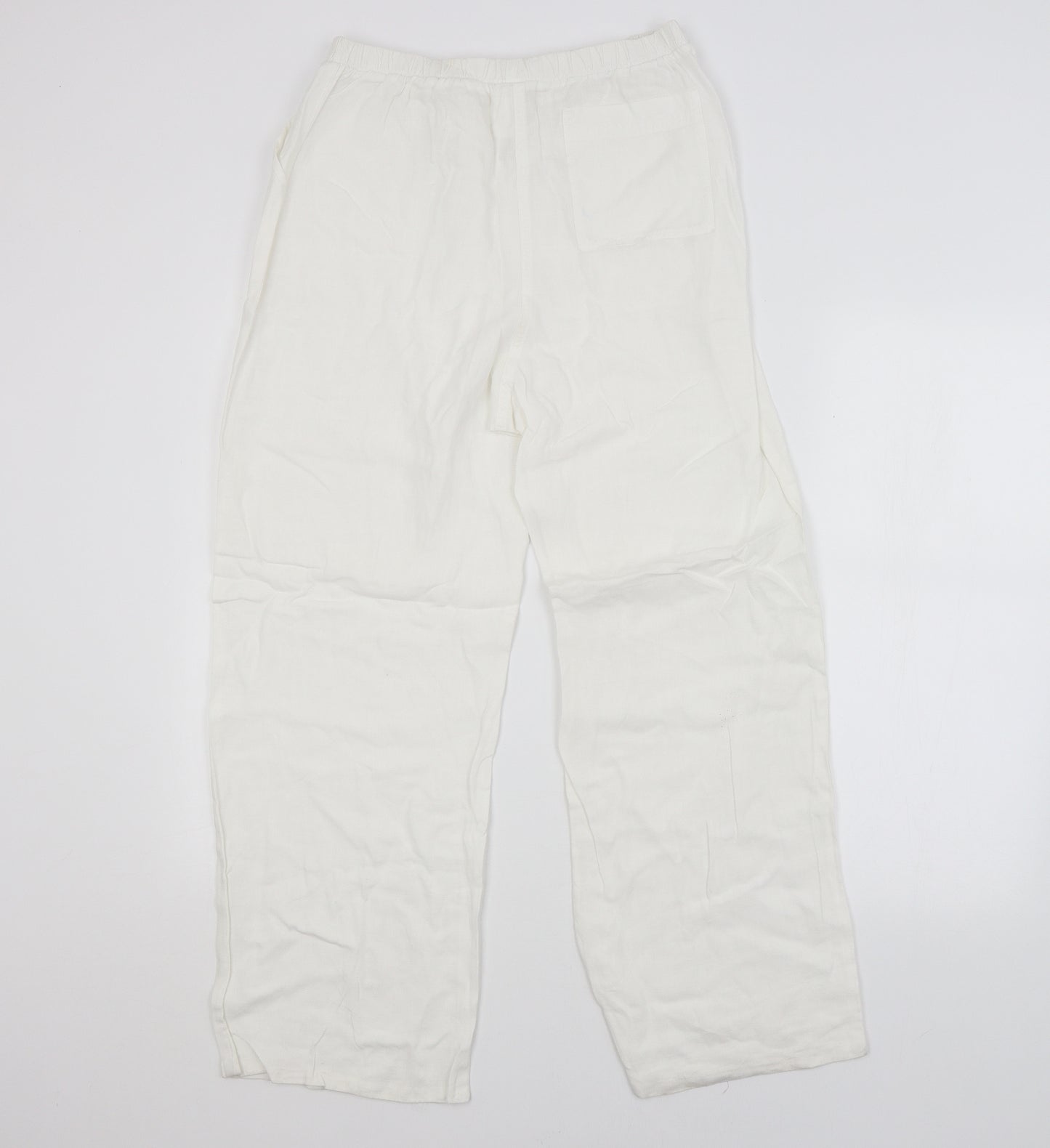 M&S Womens White   Trousers  Size 12 L27 in