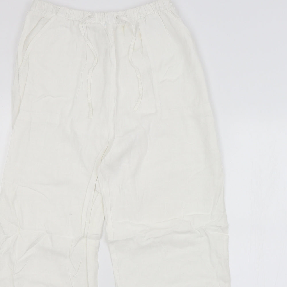 M&S Womens White   Trousers  Size 12 L27 in