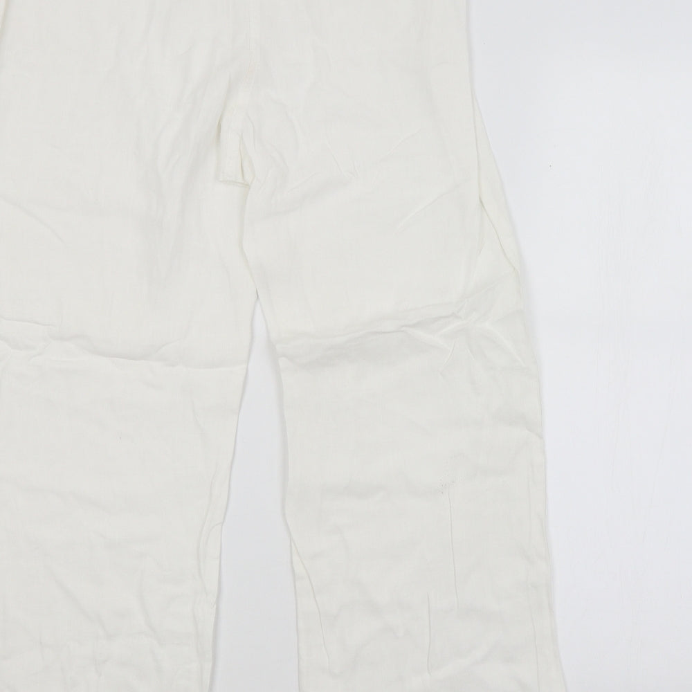M&S Womens White   Trousers  Size 12 L27 in