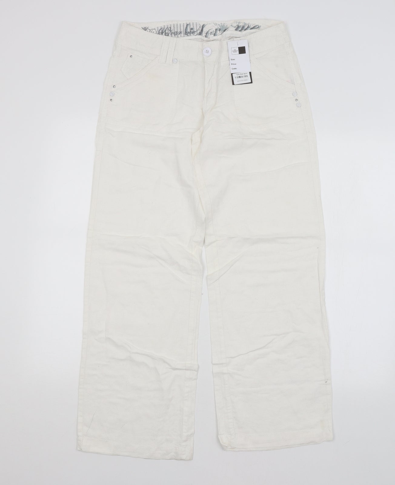 New Look Womens White   Trousers  Size 10 L28 in
