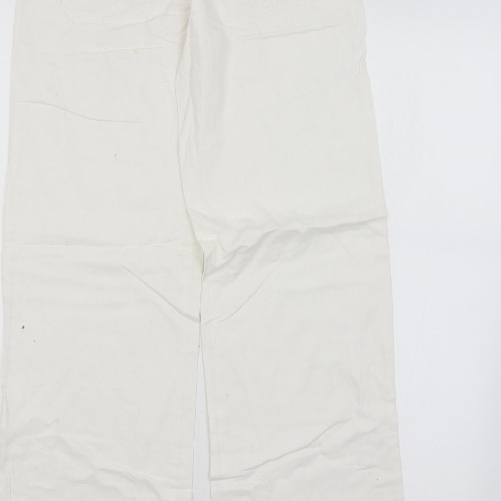 New Look Womens White   Trousers  Size 10 L28 in