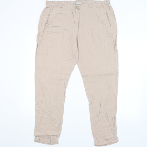 M&S Womens Brown   Trousers  Size 16 L28 in