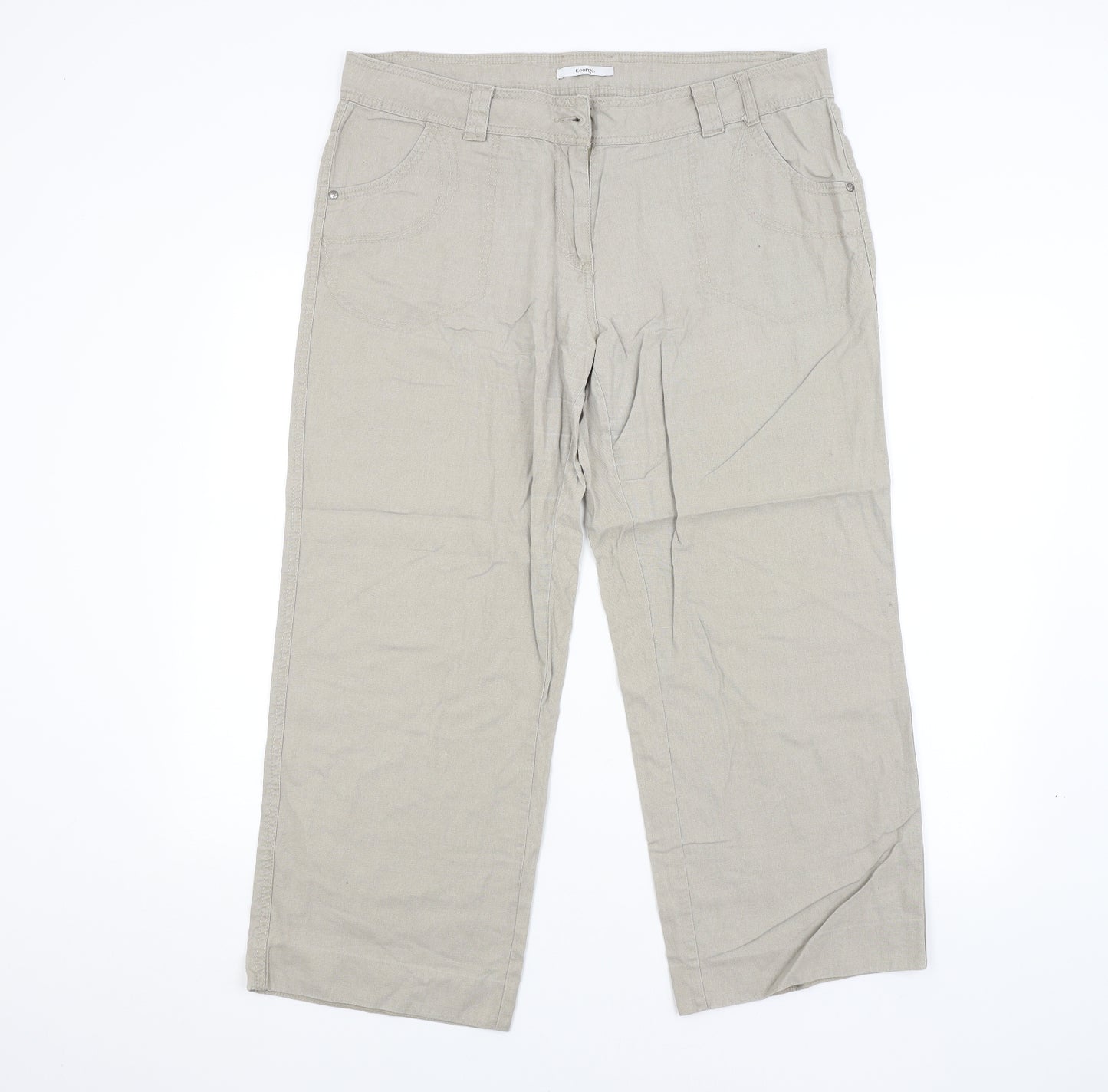 George Womens Beige   Trousers  Size 16 L26 in
