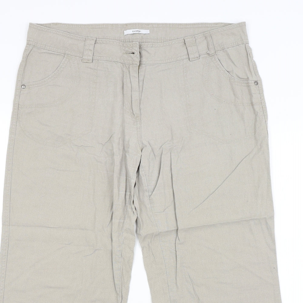 George Womens Beige   Trousers  Size 16 L26 in