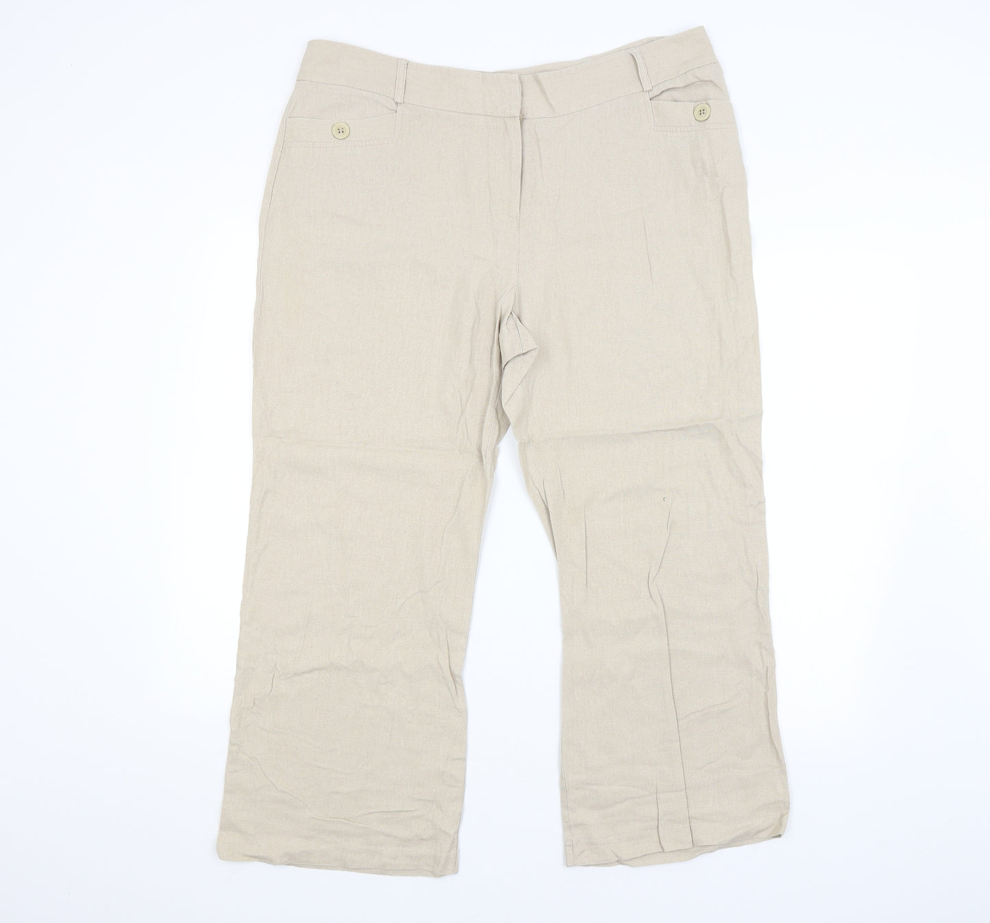 M&CO. Womens Beige   Trousers  Size 18 L25 in