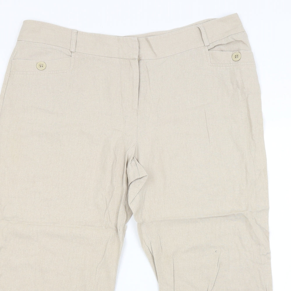 M&CO. Womens Beige   Trousers  Size 18 L25 in