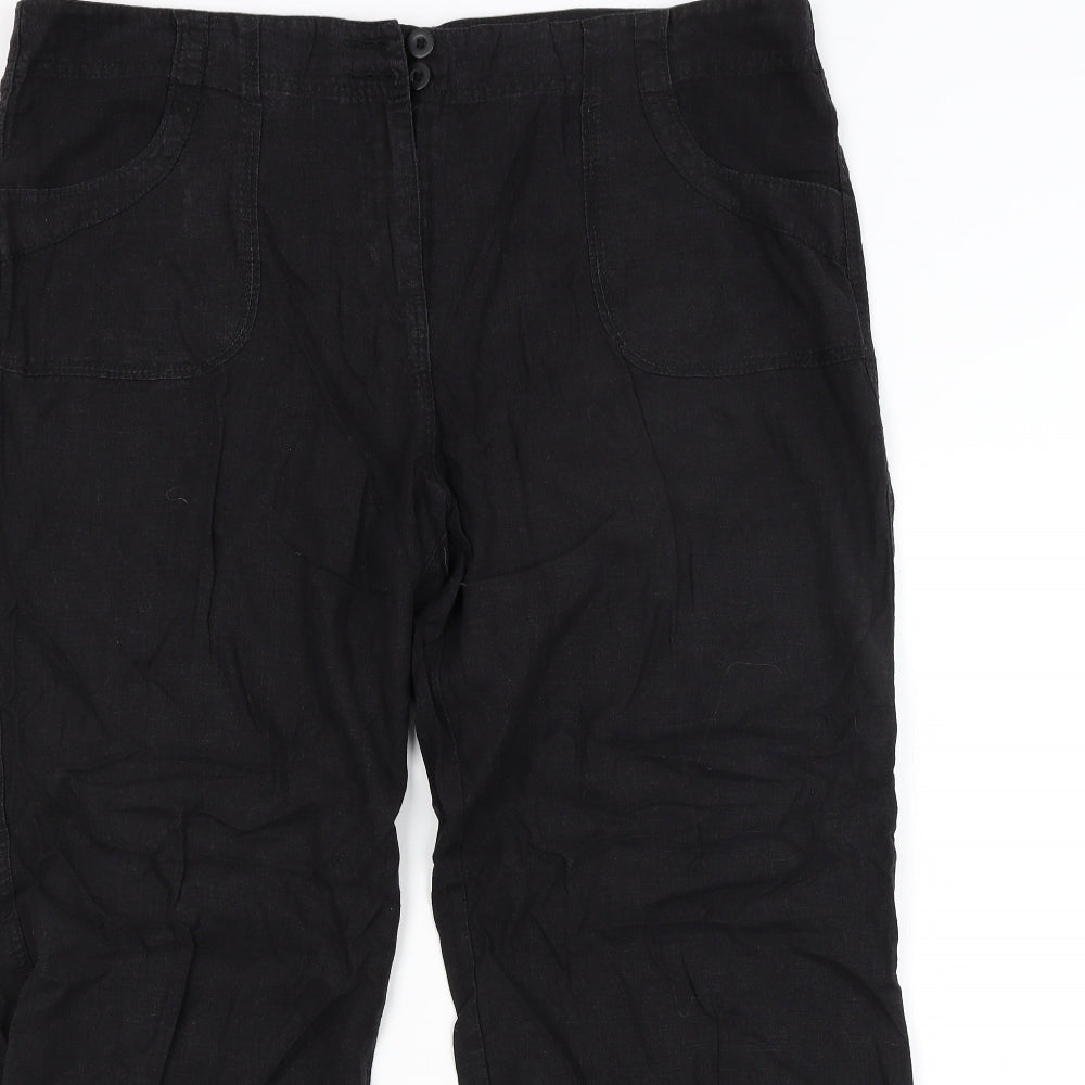 M&S Womens Black   Trousers  Size 18 L29 in