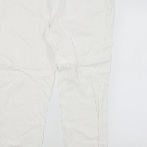 M&S Womens White   Trousers  Size 18 L25 in