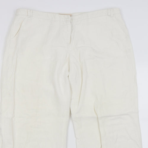 Whistles Womens White   Trousers  Size 14 L28 in