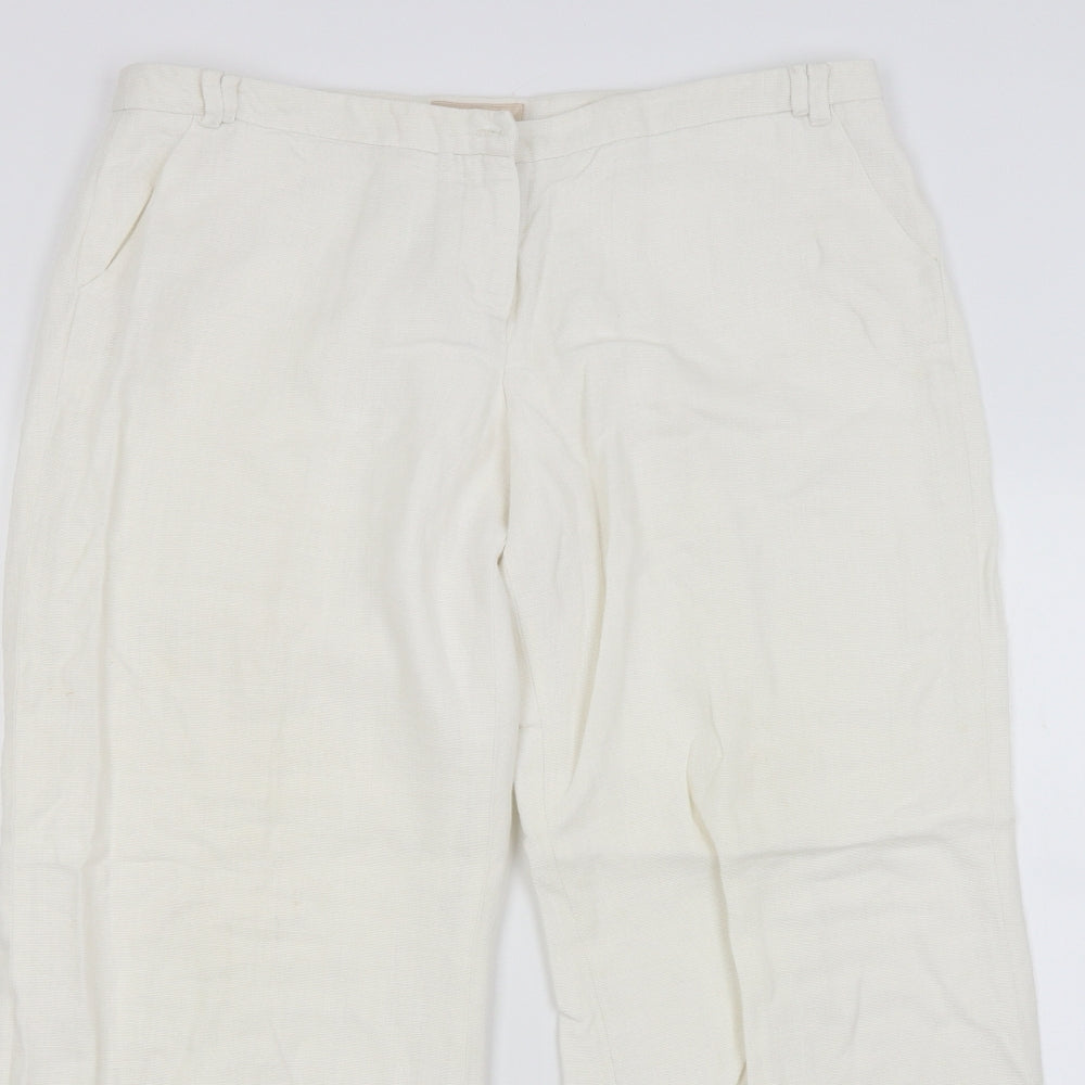 Whistles Womens White   Trousers  Size 14 L28 in