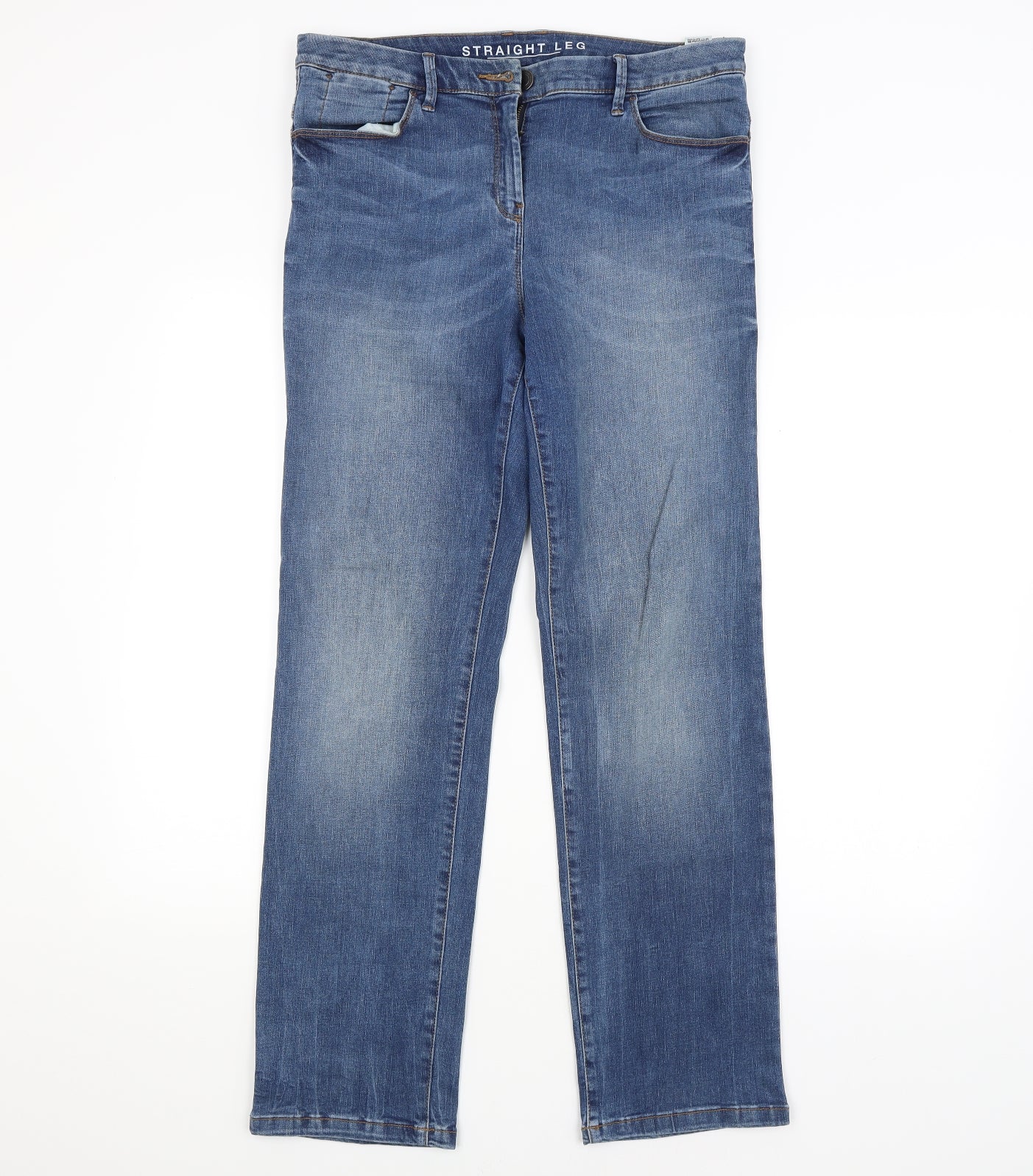 M&S Womens Blue   Straight Jeans Size 14 L29 in