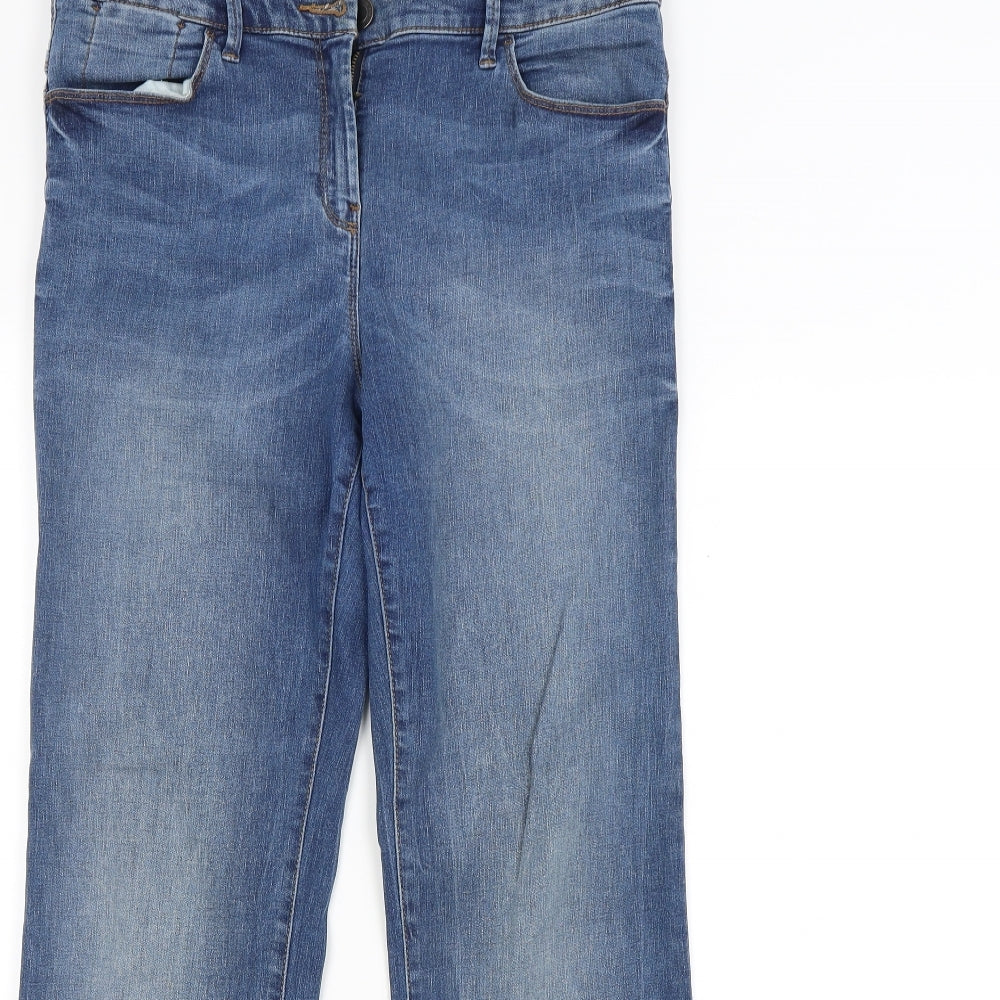 M&S Womens Blue   Straight Jeans Size 14 L29 in