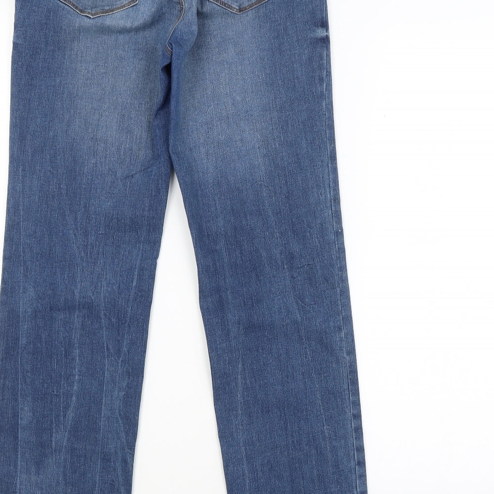 M&S Womens Blue   Straight Jeans Size 14 L29 in