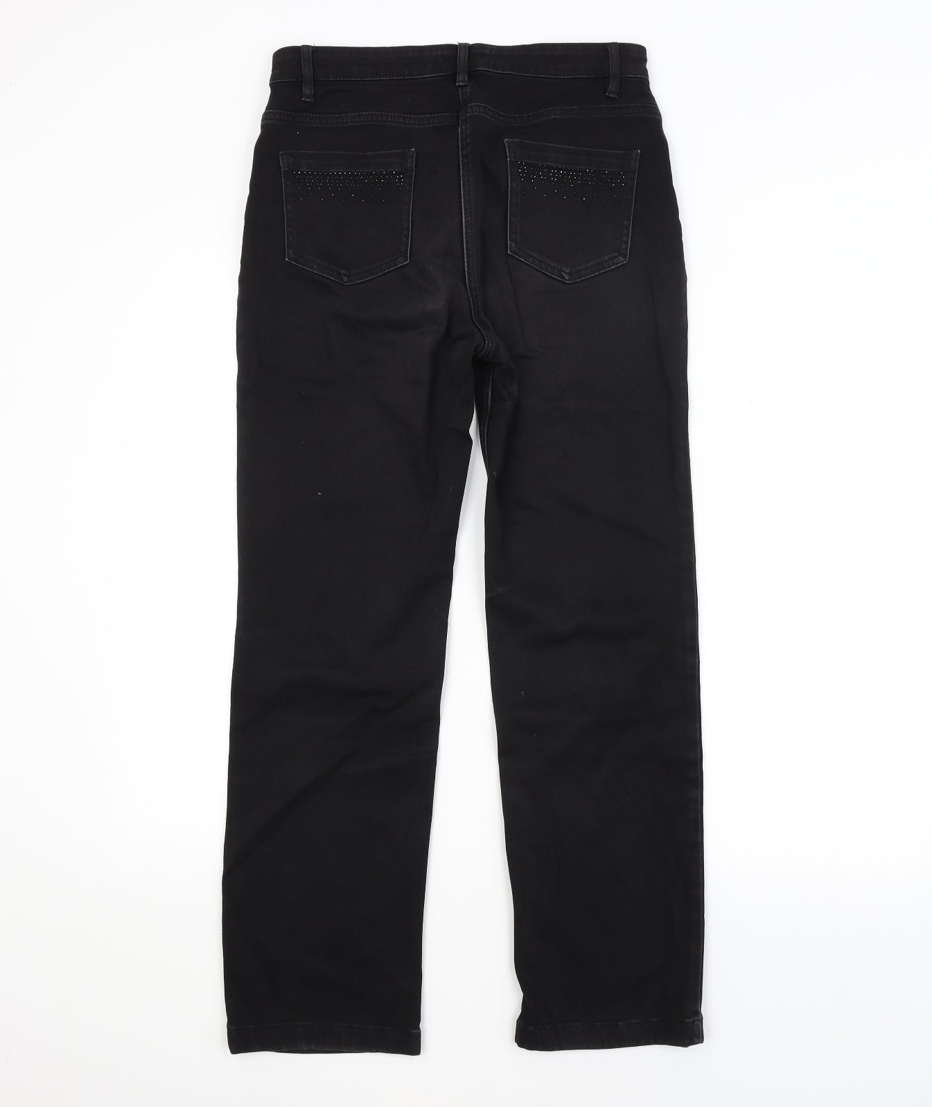 M&S Womens Black   Straight Jeans Size 12 L27 in