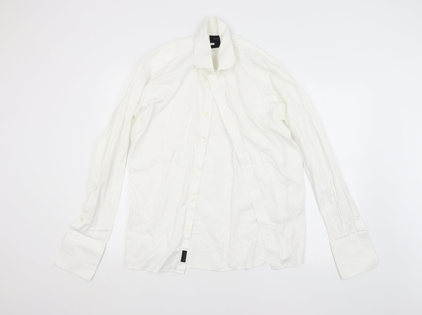 Duchamp Mens White Floral   Dress Shirt