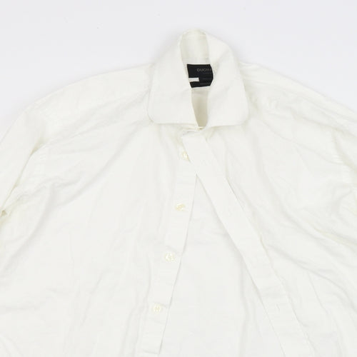 Duchamp Mens White Floral   Dress Shirt