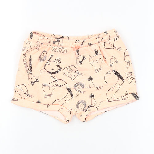 NEXT Girls Orange Animal Print  Cropped Leggings Size 12-18 Months