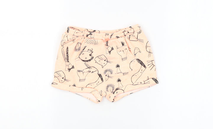 NEXT Girls Orange Animal Print Cropped Leggings Size 12-18 Months