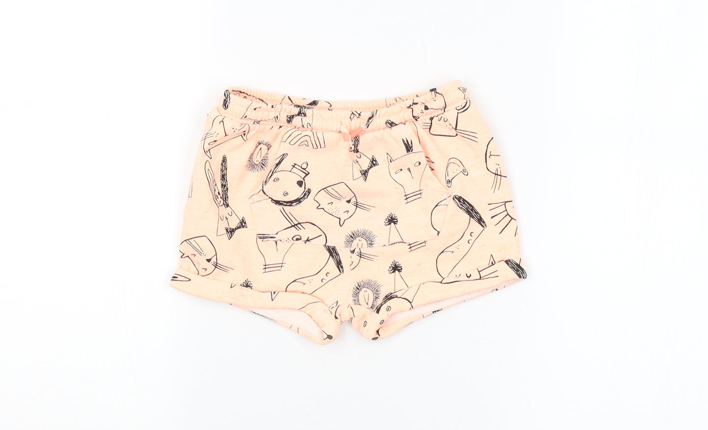 NEXT Girls Orange Animal Print  Cropped Leggings Size 12-18 Months