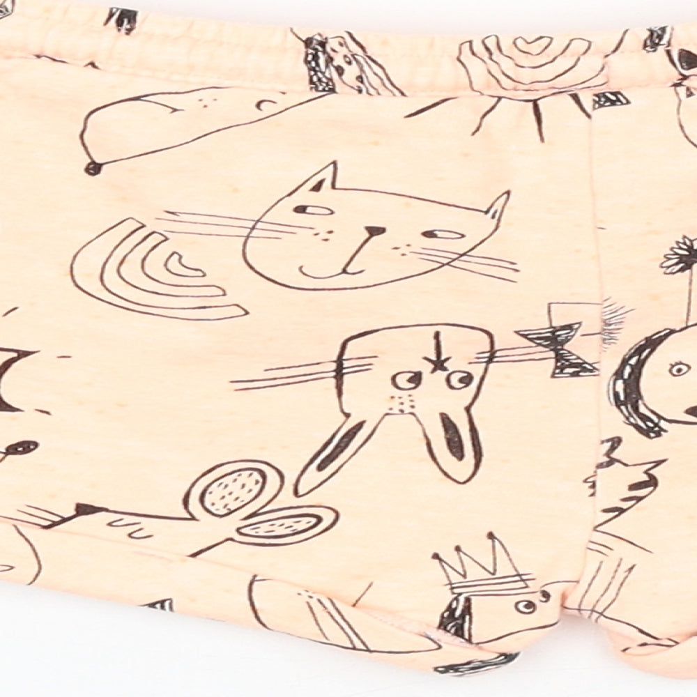 NEXT Girls Orange Animal Print  Cropped Leggings Size 12-18 Months