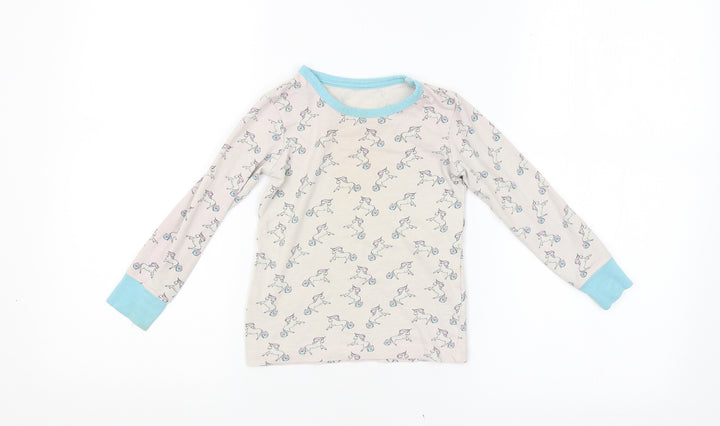 LILY & DAN Girls Multicoloured Animal Print   Pyjama Top Size 3-4 Years