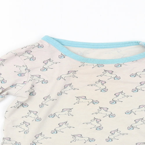 LILY & DAN Girls Multicoloured Animal Print   Pyjama Top Size 3-4 Years