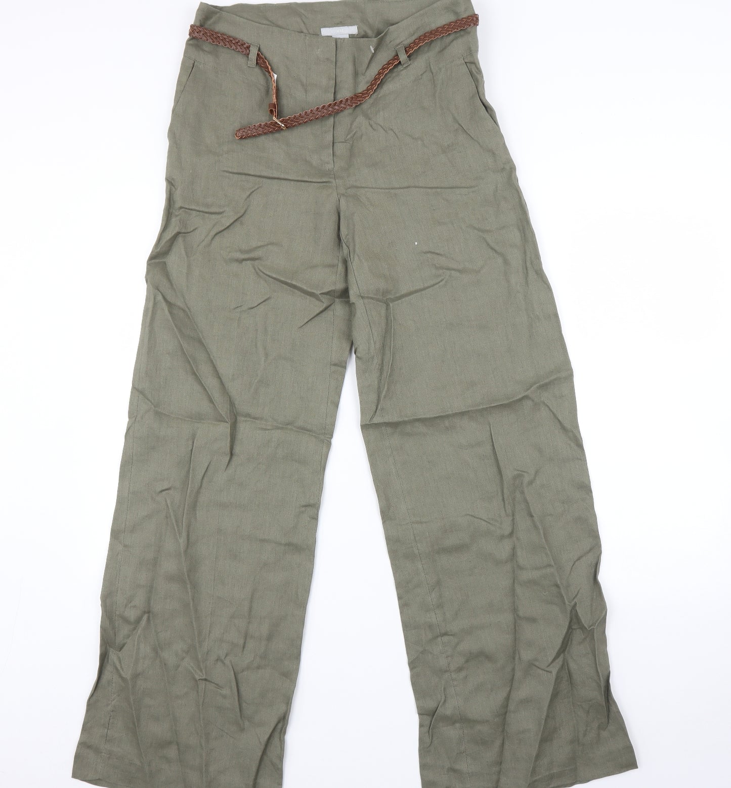 H&M Womens Green   Trousers  Size 10 L32 in