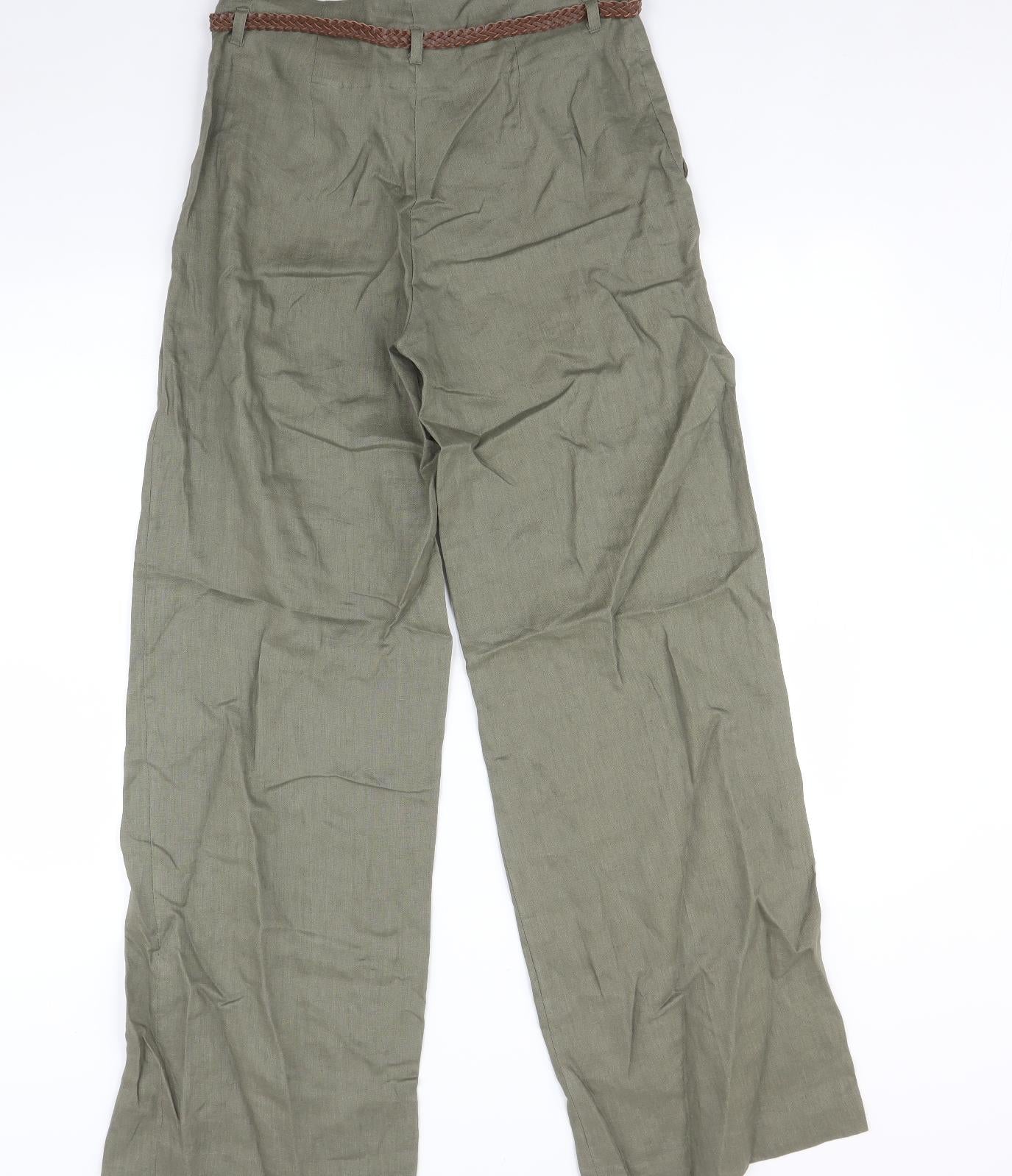 H&M Womens Green   Trousers  Size 10 L32 in