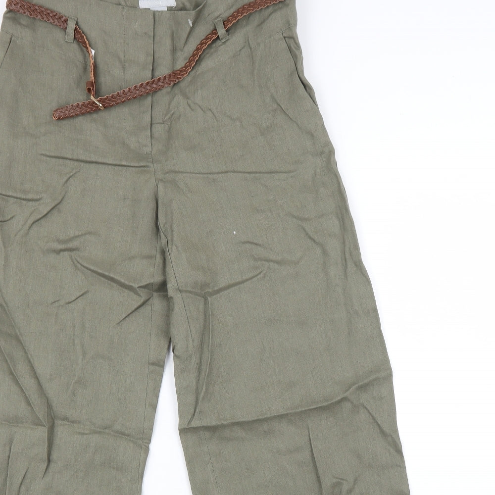 H&M Womens Green   Trousers  Size 10 L32 in