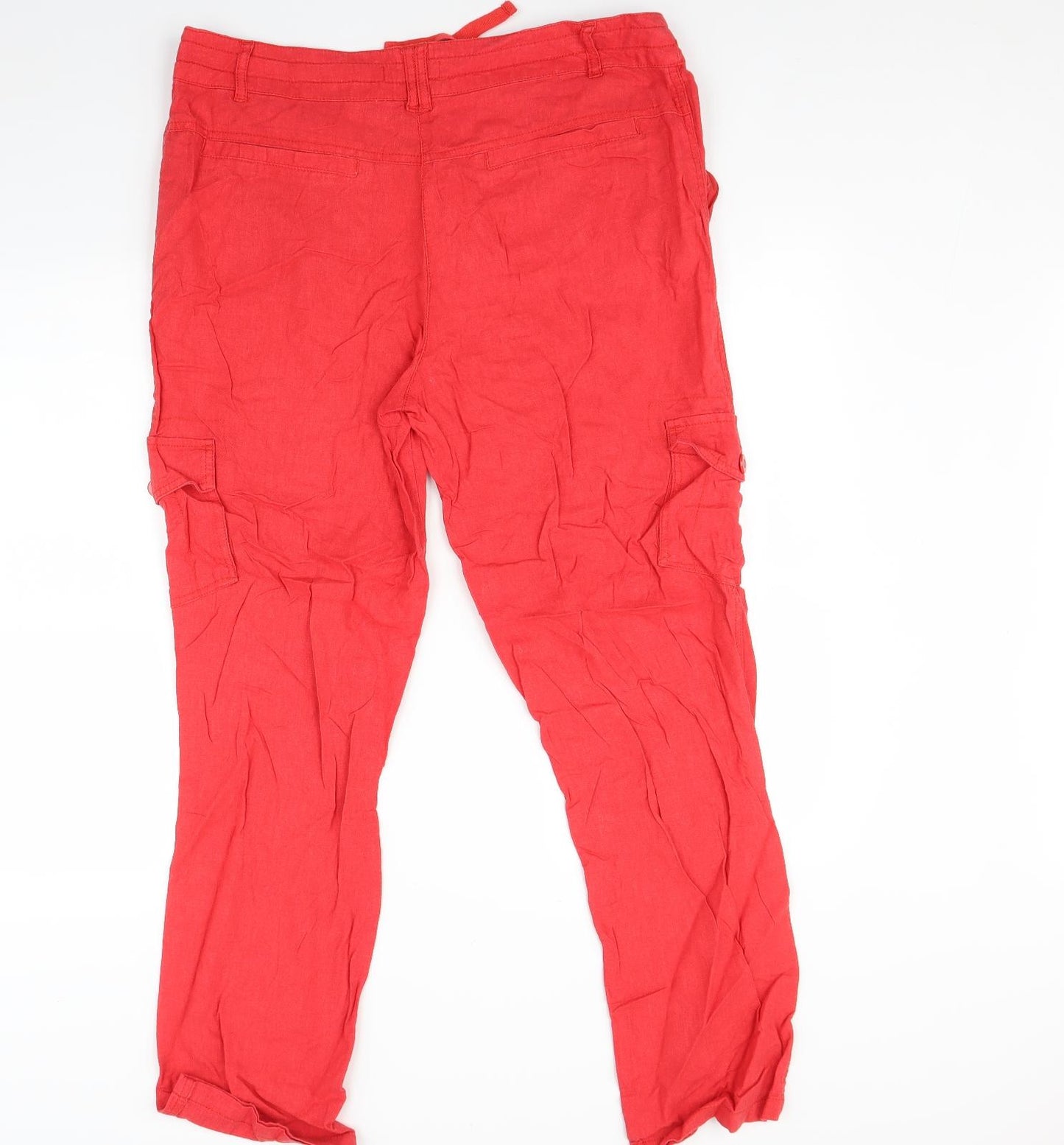 Peacocks Womens Red   Trousers  Size 14 L30 in